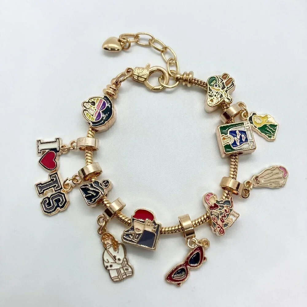 Taylor Swift Lover Gold Tone Snake Style Charm Bracelet